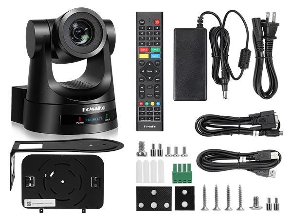 FoMaKo PTZ Camera HDMI AI Auto Tracking 20X PoE camera with LCD Screen