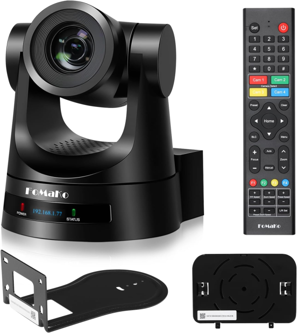 FoMaKo PTZ Camera 30X PoE camera HDMI AI Auto Tracking with LCD Screen.