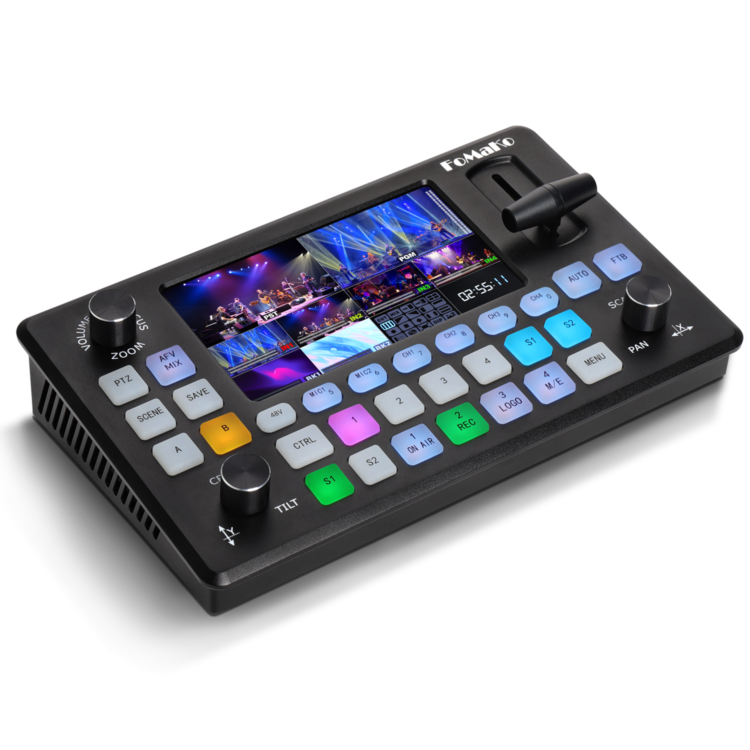 FoMaKo Video Mixer Switcher, 5.5 Inch FHD LCD Screen - Image 2