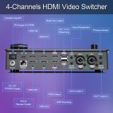 FoMaKo Video Mixer Switcher, 5.5 Inch FHD LCD Screen - Image 4