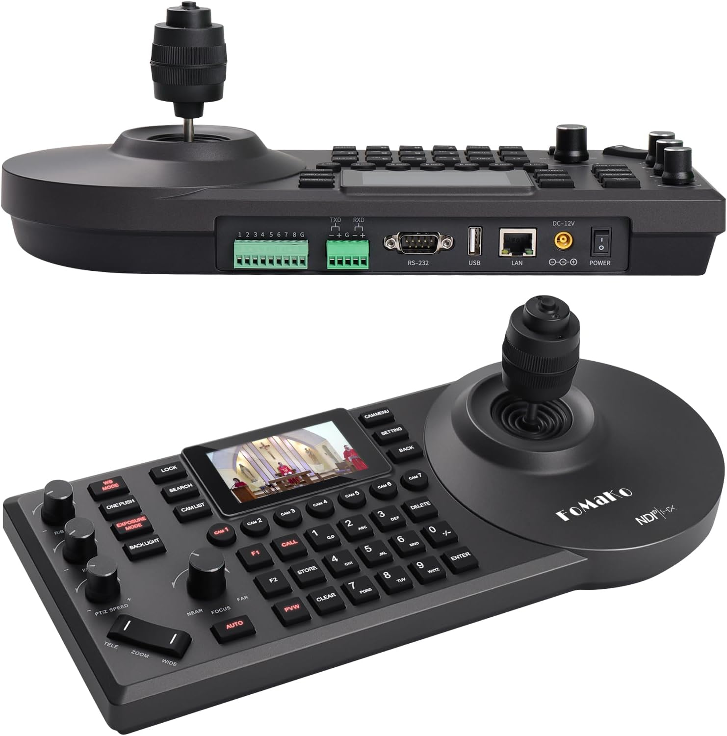 FoMaKo NDI PTZ Camera Controller 3" Preview LCD